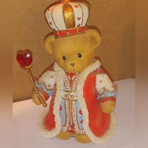 Cherished Teddies Emerson Figurine with Red and Gold Accents